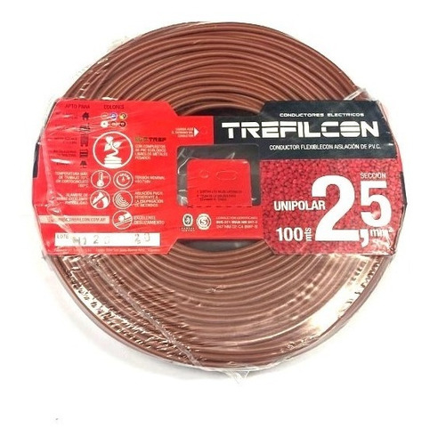 Cable Unipolar Trefilcon 1.5mm Normalizado Rollo 100 Mts C Color de la  cubierta Marrón