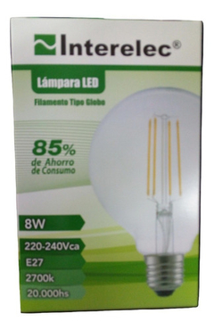 Globo Led Filamento E27 8w Luz Calida 2700k G95 Interelec Color De La Luz Blanco Cálido en internet