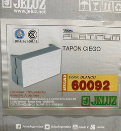 Modulo Tapon Ciego Jeluz Platinum Blanco X 100u - comprar online