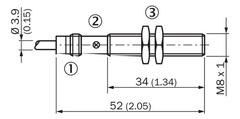 Sensor Inductivo Rasante C/cable Sick Sn 1.5mm M08 Pnp - comprar online