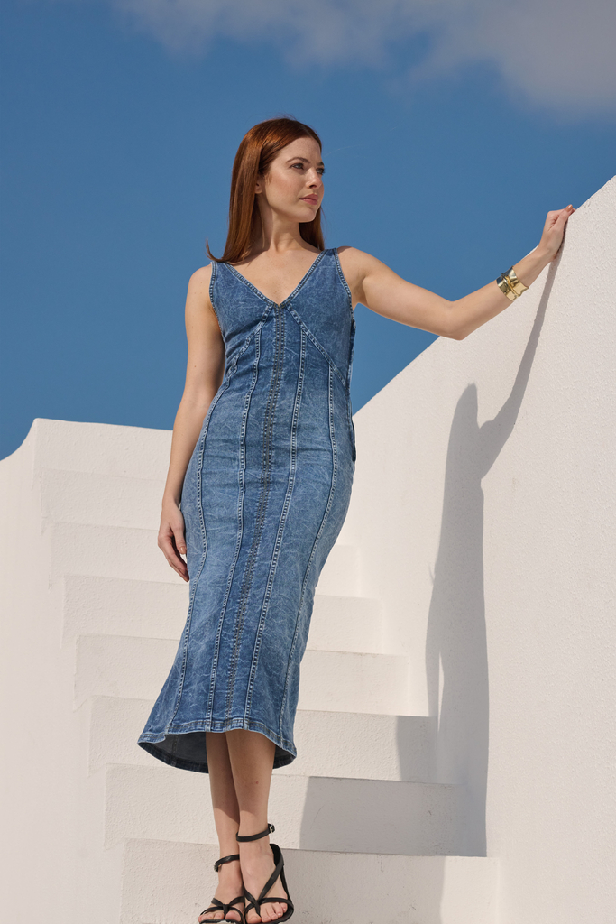 Vestido jean sales