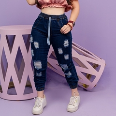 Calça Jogger Feminina Jeans Blogueira Cintura Alta