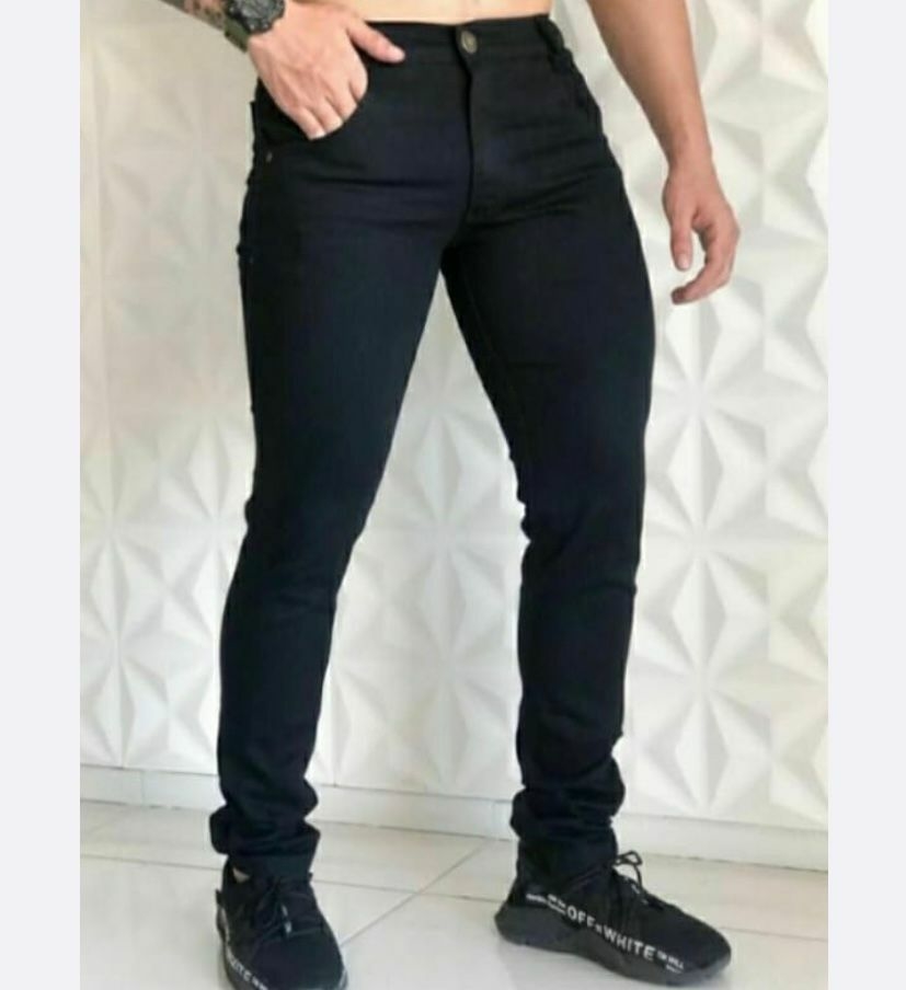 Calça Masculina Jeans Com Elastano Básica Tradicional Serviço Trabalho