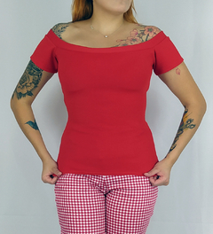 Blusa Bardot - vermelho