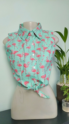 CAMISA CROPPED FLAMINGOS (TAM. P / TAM. GG) na internet