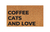 Capacho: coffee cats and love - tapete em fibra natural de coco (70x40)