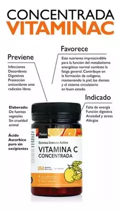 VITAMINA C Concentrada en Polvo -Natier 250gr - comprar online