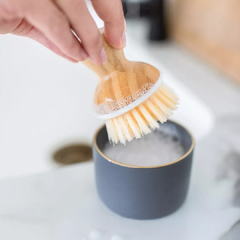 Cepillo de cocina para vajilla con base de cerámica color gris oscuro Full Circle - tienda online