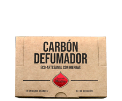 CARBÓN DEFUMADOR ECO ARTESANAL CON HIERBAS CAJA 12 UNIDADES GRANDES - comprar online