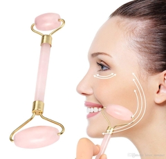 ROLLER DE CUARZO ROSA MASAJEADOR FACIAL DOBLE - comprar online