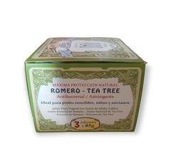 JABÓN VEGETAL ROMERO Y TEA TREE PURO BOTIK CAJA x 3 unid de 85grs cada una - comprar online