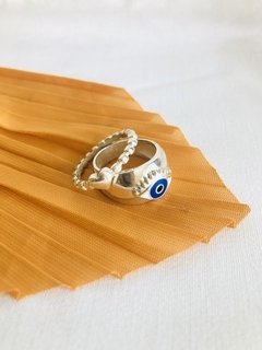 Anillo Plata 925 - Ojo Cabullon Esmaltado en internet