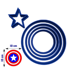 Cortantes Capitán América 10cm Fondant