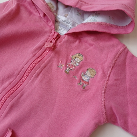 CAMPERA BABY COTTONS T.6 MESES ROSA ALGODON FORRADA - Eme de Mar