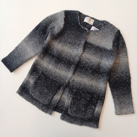 Saco Zara T. 5- 6 años lana gris negro