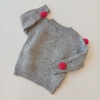 Sweater Zara T. 7 años gris lana pompón rosa en internet