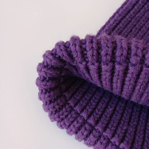 GORRO BULA LILA TEJIDO POMPON - comprar online