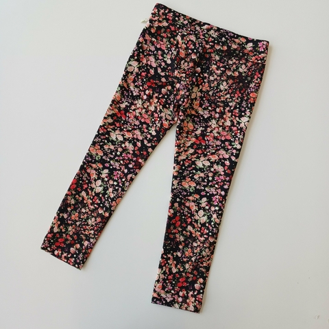 PANTALON ZARA T. 9 - 10 AÑOS NEGRO FLORES - Eme de Mar