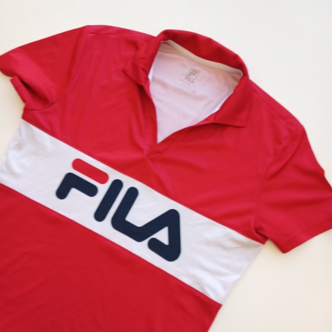 REMERA FILA T. S ROJA BLANCO CUELLO * DETALLE - comprar online