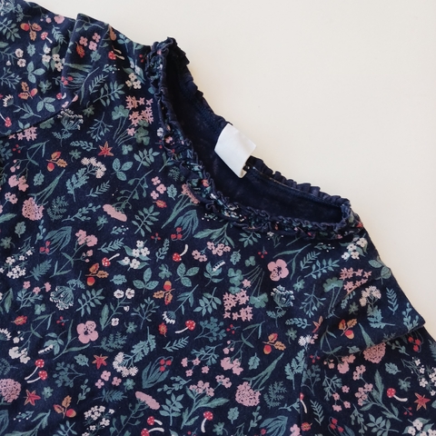 REMERA H&M T. 1- 2 AÑOS AZUL FLORCITAS en internet