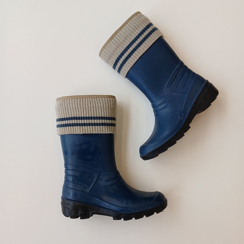 BOTAS LLUVIA N.32 AZULES LISAS GOMA TEJIDO - tienda online