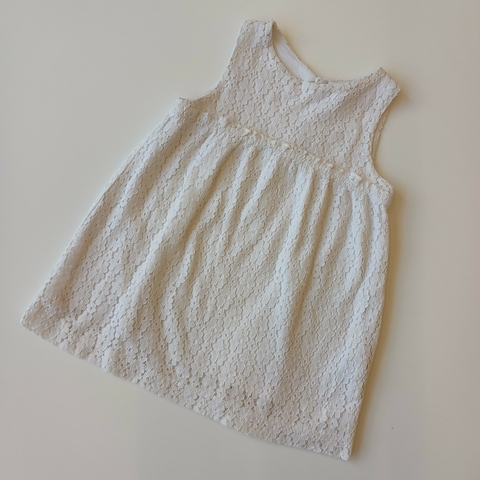 VESTIDO ZARA T.18-24 MESES ENCAJE BLANCO