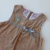 VESTIDO S/M CORDEROY T. 12 MESES MARRON LAZO - comprar online