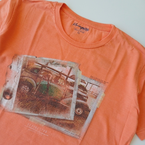 REMERA KEVINGSTON T. 12 AÑOS NARANJA AUTO * DETALLE - comprar online