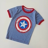 REMERA MUNDO HEROES T. 8 AÑOS CAPITAN AMERICA