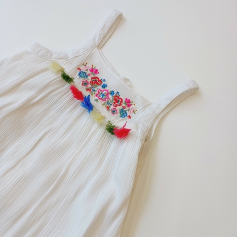 VESTIDO CHEEKY T. 3 AÑOS BLANCO BORDADO FLORES - comprar online