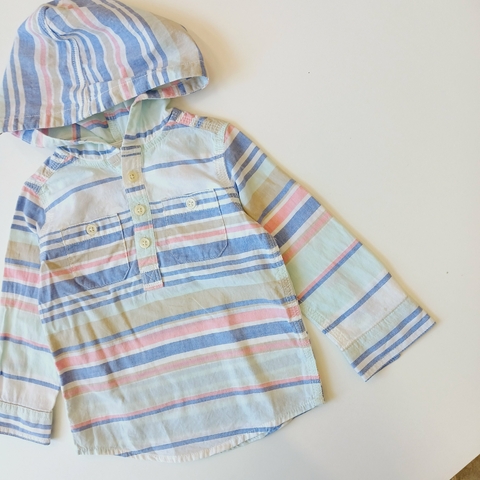 CAMISA CARTERS T.18 MESES RAYAS CAPUCHA* DETALLE - comprar online