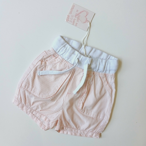 SHORT CRAYON T. 12 MESES( 3- 6MESES ) BLANCO RAYAS ROSA NUEVO