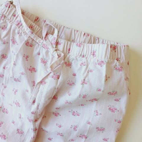 PANTALON CRAYON T. 3- 6 MESES BLANCO FLORES FUCSIA NUEVO - comprar online