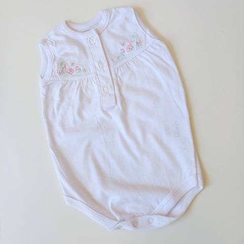 BODY CRAYON T. 0- 3 MESES BLANCO FLORCITA * DETALLE en internet