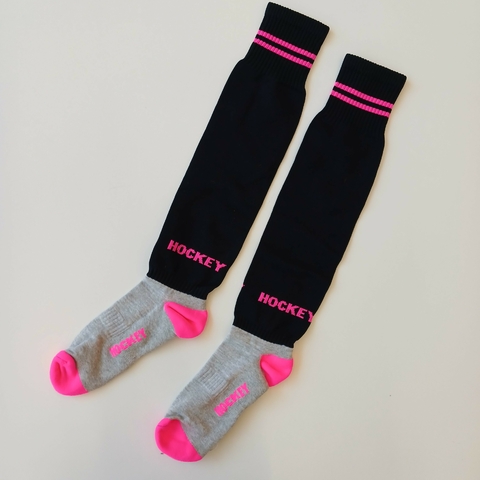 MEDIAS HOCKEY NEGRA GRIS ROSA FLUOR