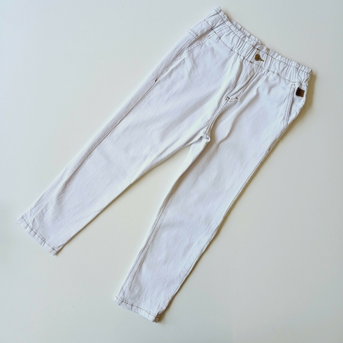 PANTALON MIMO T.12 AÑOS BLANCO COSTURA MARRON *DETALLE