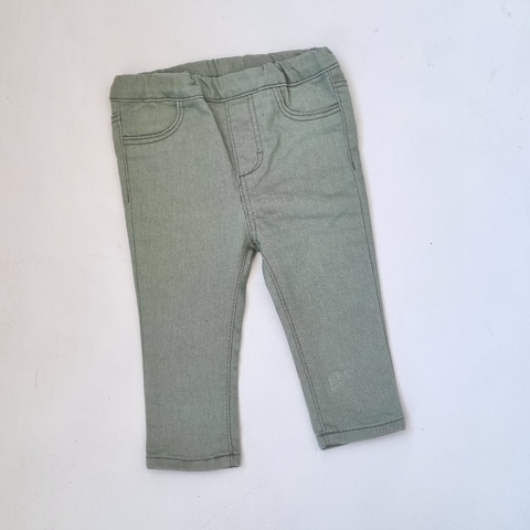 Pantalon h&M T.6-9 meses verde elastano