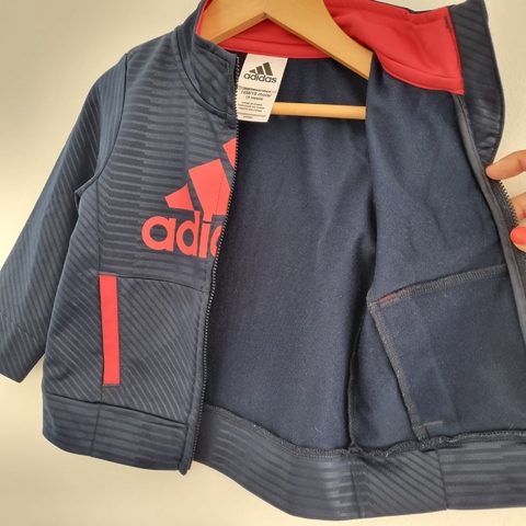 Campera Adidas T.18 meses azul texto rojo - tienda online