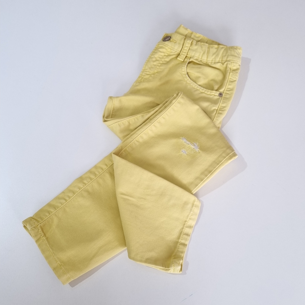 pantalon jean zara amarillo con roturas