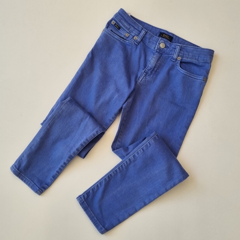 Pantalon Polo T.12-14 años Azul liso chupin