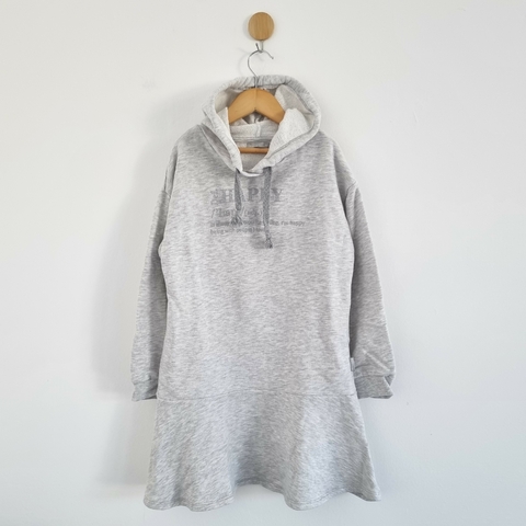 Vestido Mimo T.10 años gris algodón capucha rustico