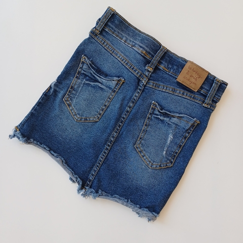 Pollera Crayon t. 4 años jeans flecos en internet