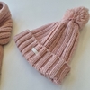 GORRO + BUFANDA CHEEKY TEJIDA ROSA * DETALLE - comprar online