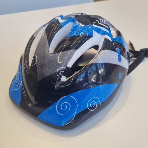 CASCO S/M BICICLETA AZUL GRIS NEGRO