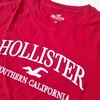 REMERA HOLLISTER T.S (12-14 AÑOS APROX) M/C ROJA TEXTO BORDADO - comprar online