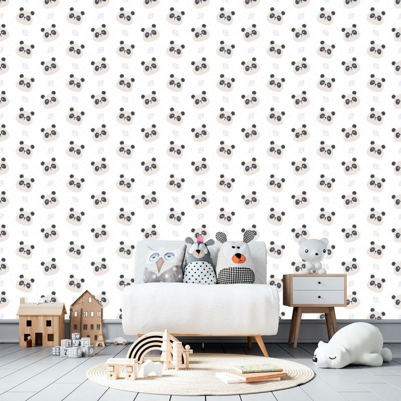 Papel de parede para quarto de bebê infantil Urso Panda