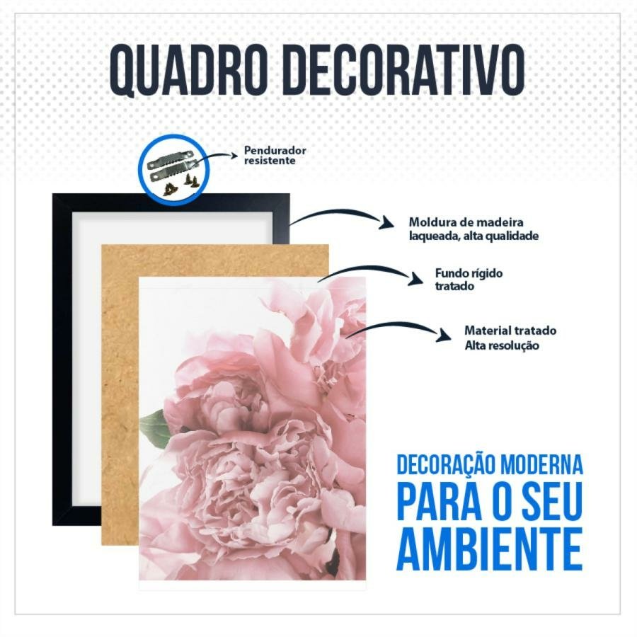 3 Quadros Decoração Cactos Natureza Desenhos Molduras