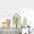 Adesivo kit infantil aquarela árvore floresta animais zoo