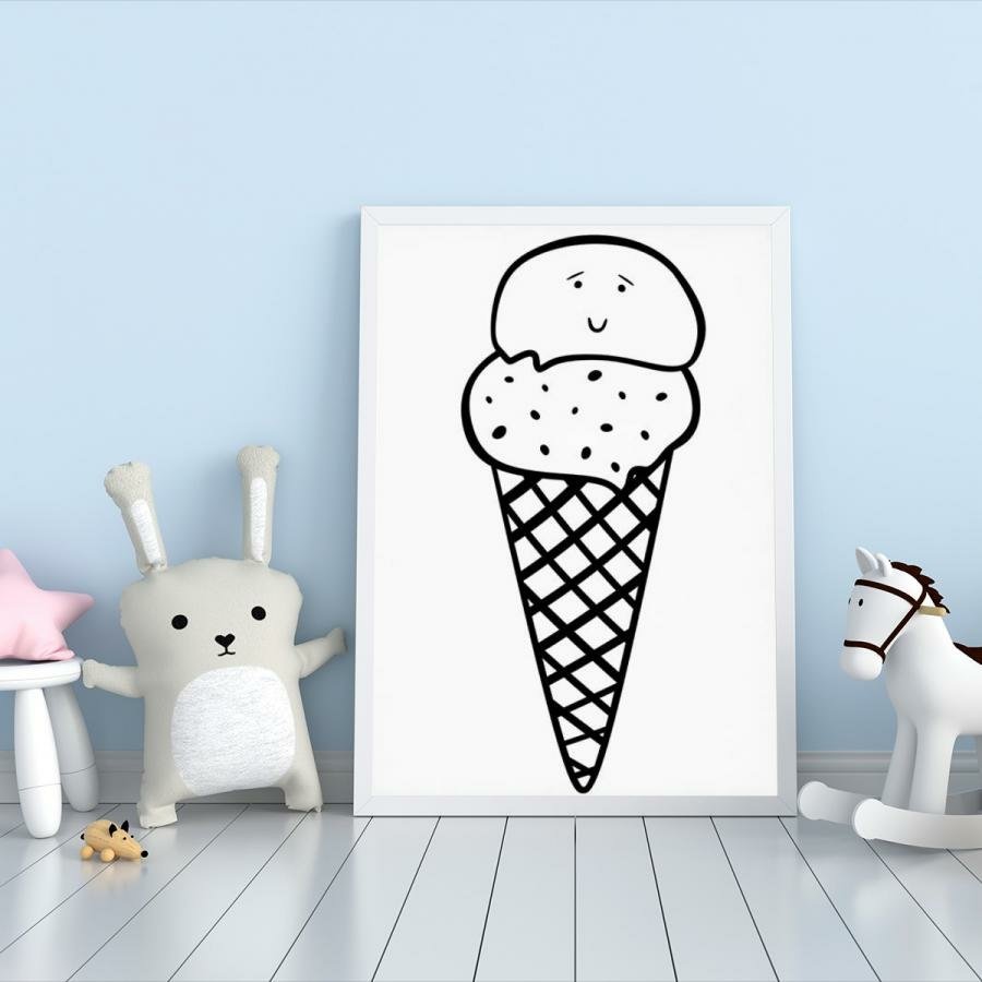 Kit 3 quadros placas decorativas sorvete ice cream - 04s