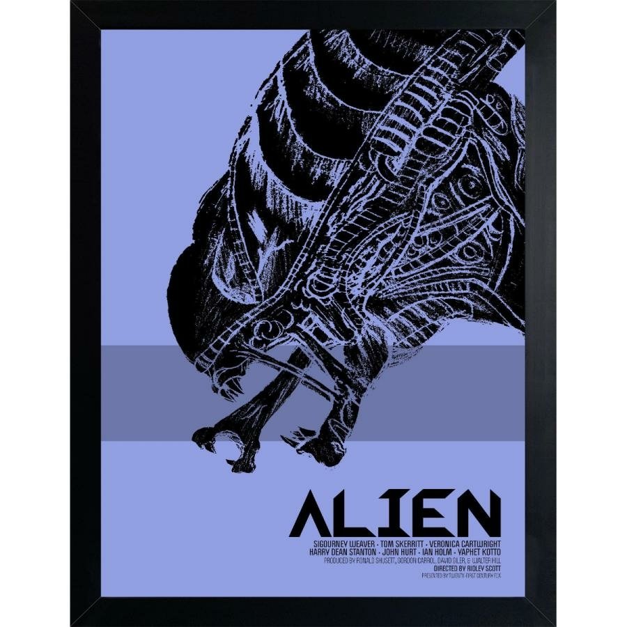Quadro decorativo emoldurado Alien Desenho Pintura Arte Filme para
